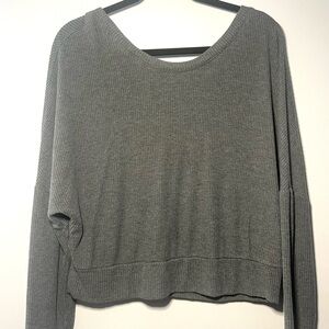 Target Women's Gray Ribbed Tunic Top